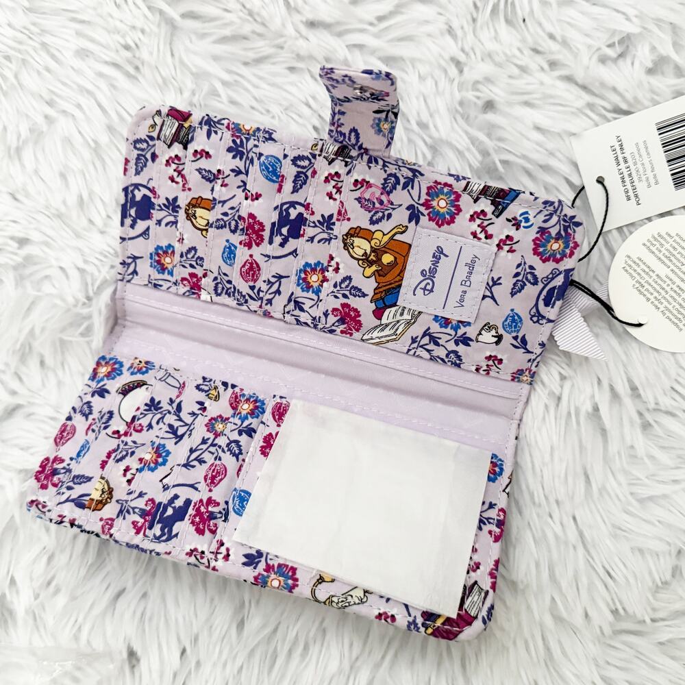DISNEY x VERA BRADLEY | Belle Floral RFID Finley Wallet NWT Beauty and the Beast - Picture 3 of 7